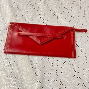 Tusk Elegant Red Leather Clutch